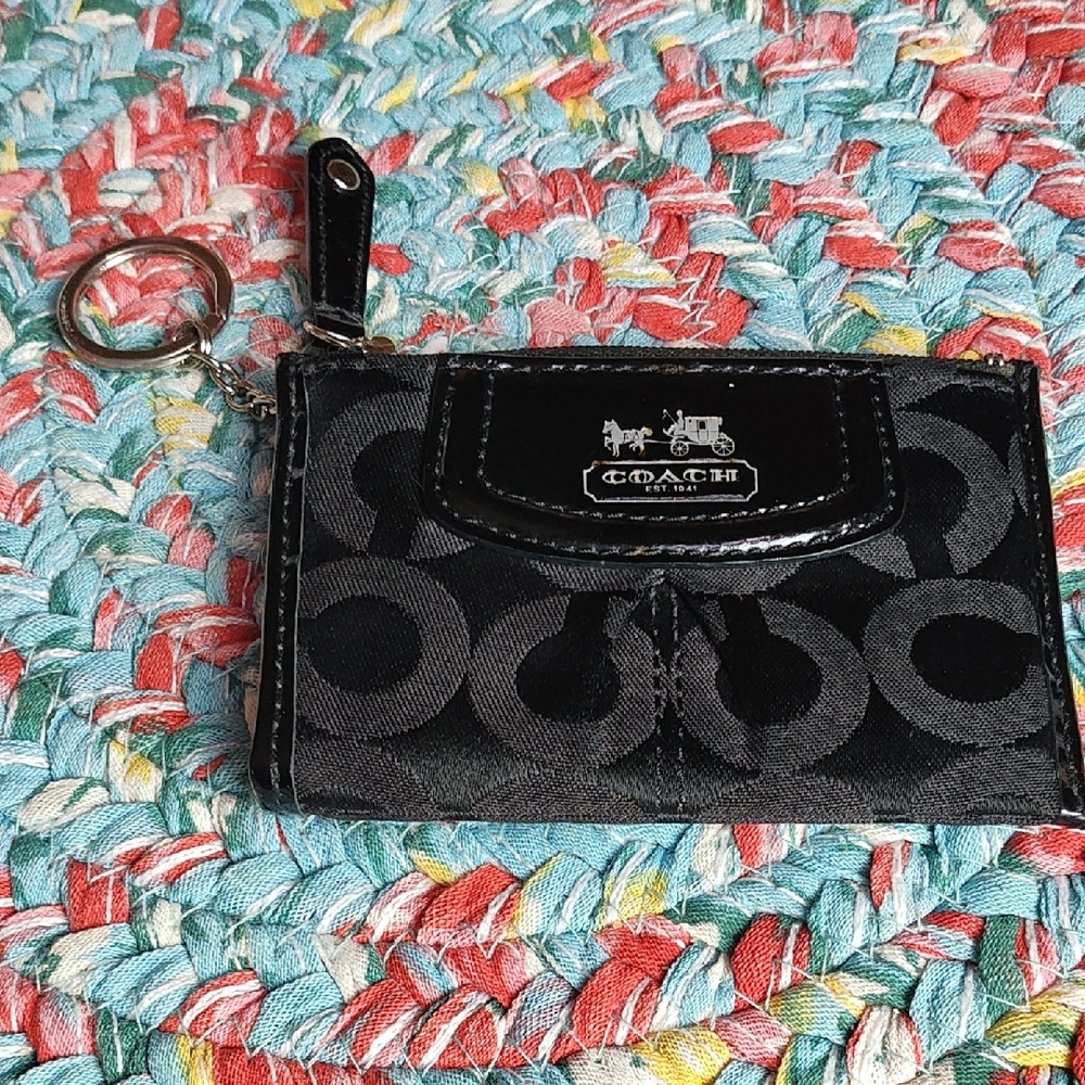 Coach Black Keychain Wallet